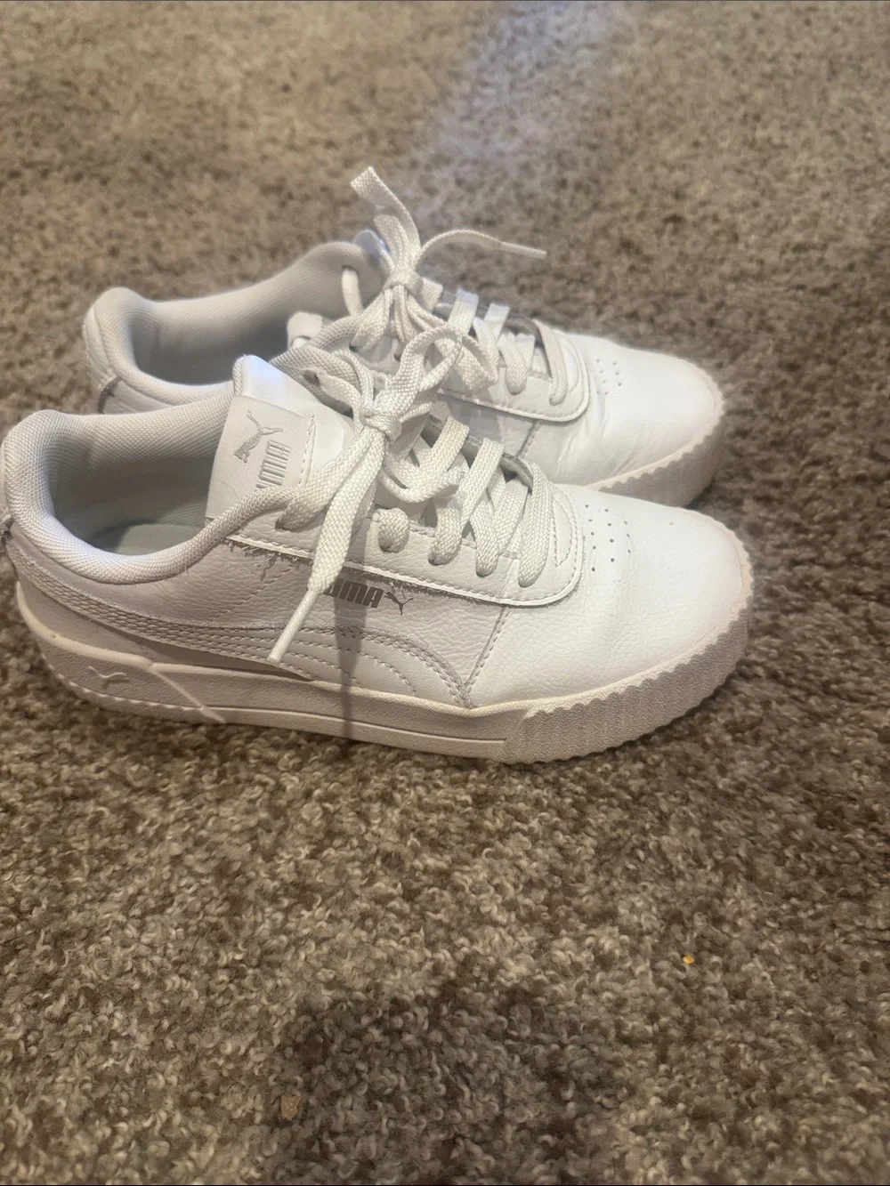 Puma women’s  White Classic Lace-Up Sneakers